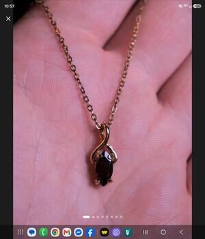 vintage Genuine Garnet Marquise Pendant